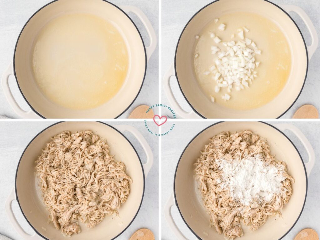 Process photos showing how to make this penne pasta recipe. 