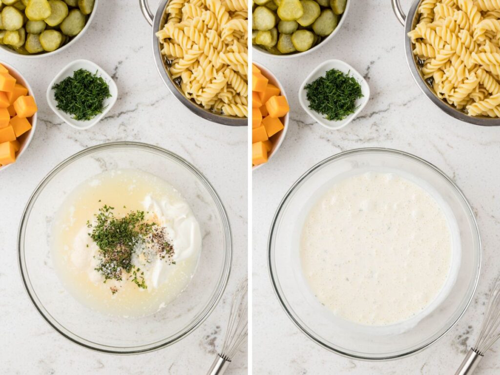 Step by step process photos for making this side dish recipe. 