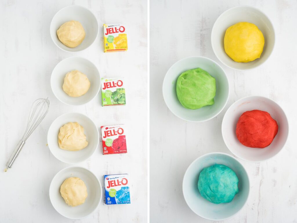 Process photos showing how to make these jello cookies.