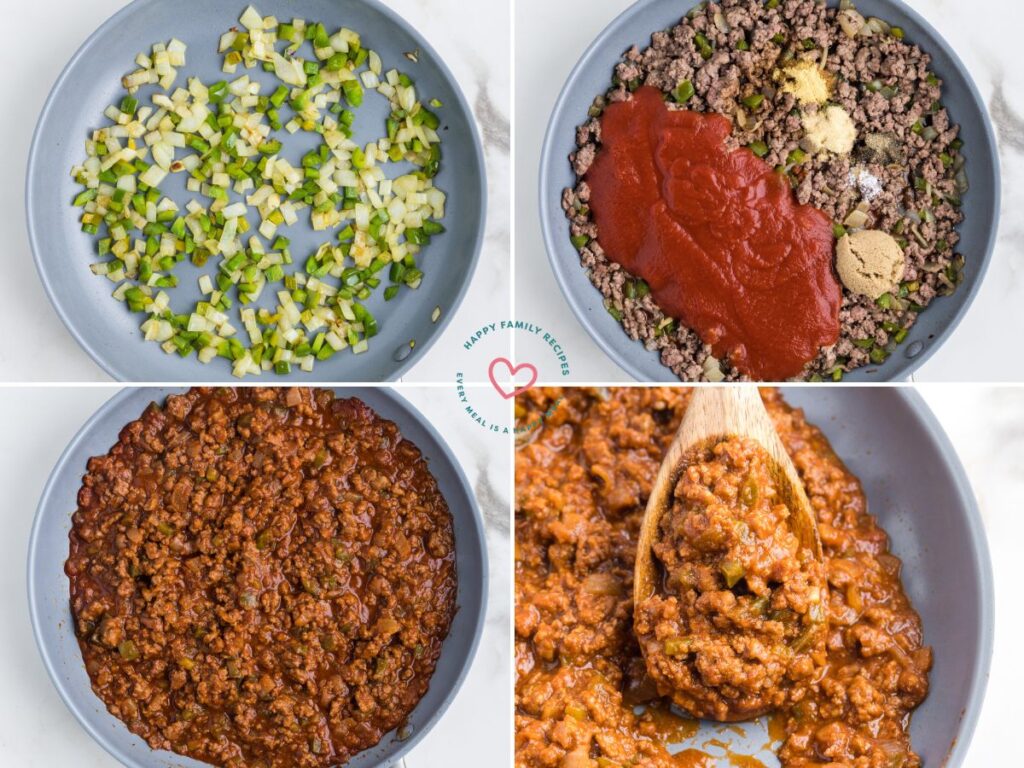 How to make this sloppy Joe recipe with step by step process photos.