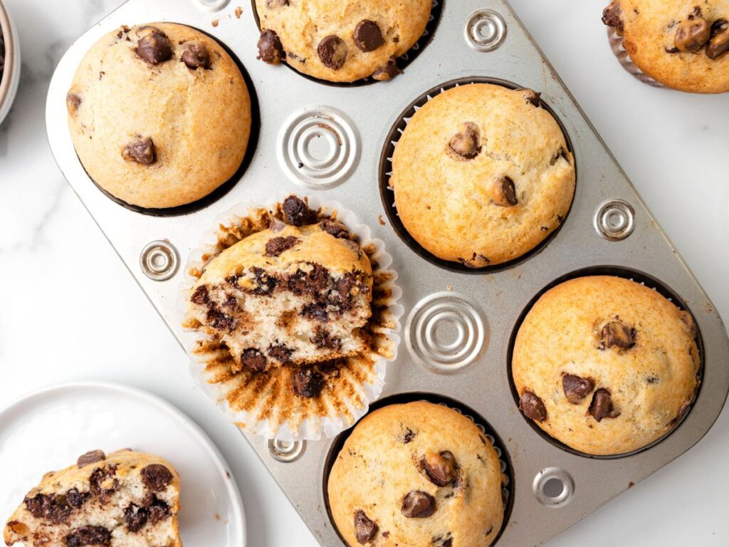 Step by step photo direction for making this muffin recipe with chocolate chips.
