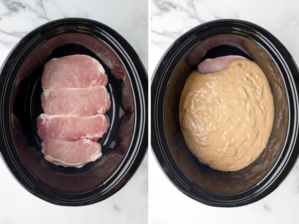 process photos showing how to make this pork chop recipe.