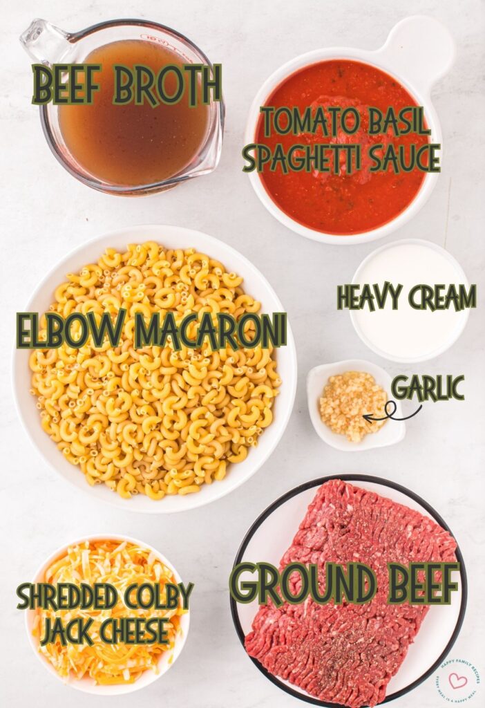 Labeled ingredients 