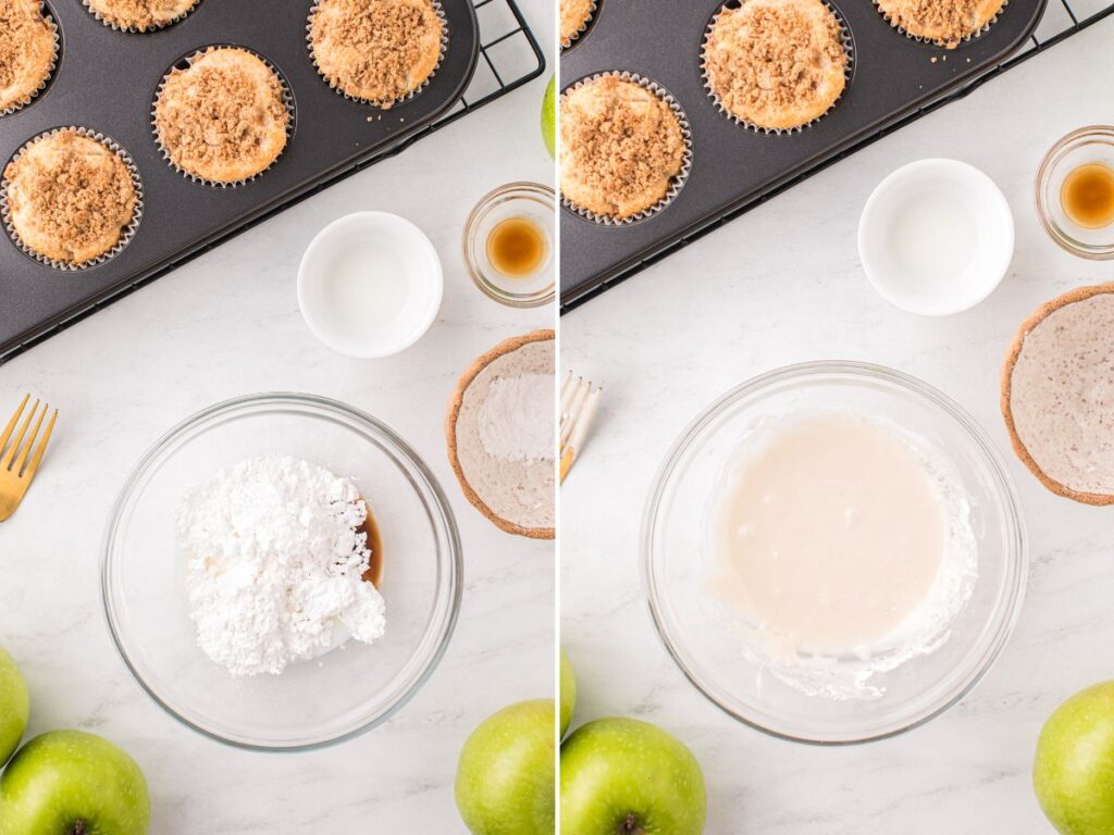 Process photos showing how to make these muffins.