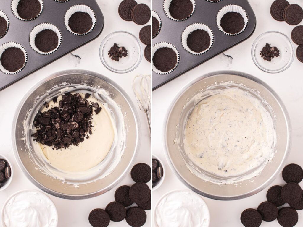 Process photos for this mini cheesecake recipe.