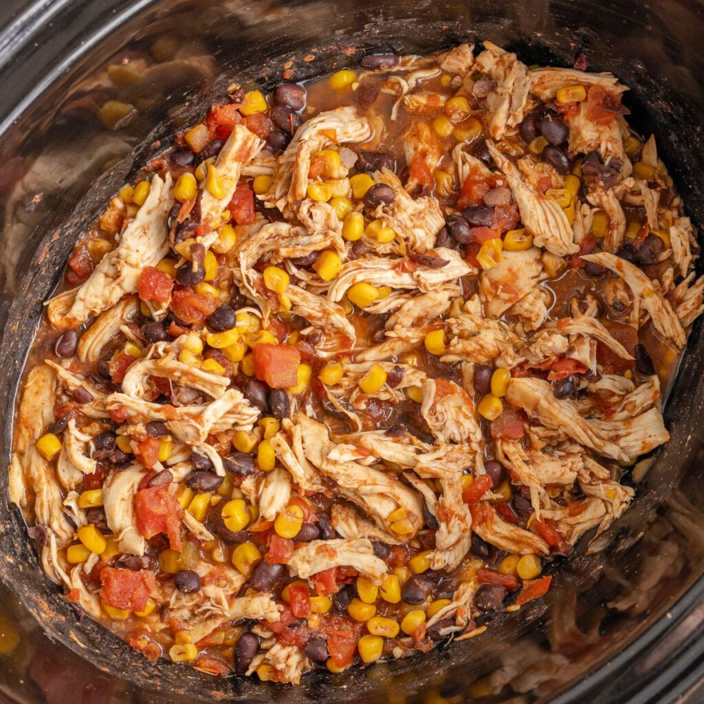Slow cooker insert of chicken meat