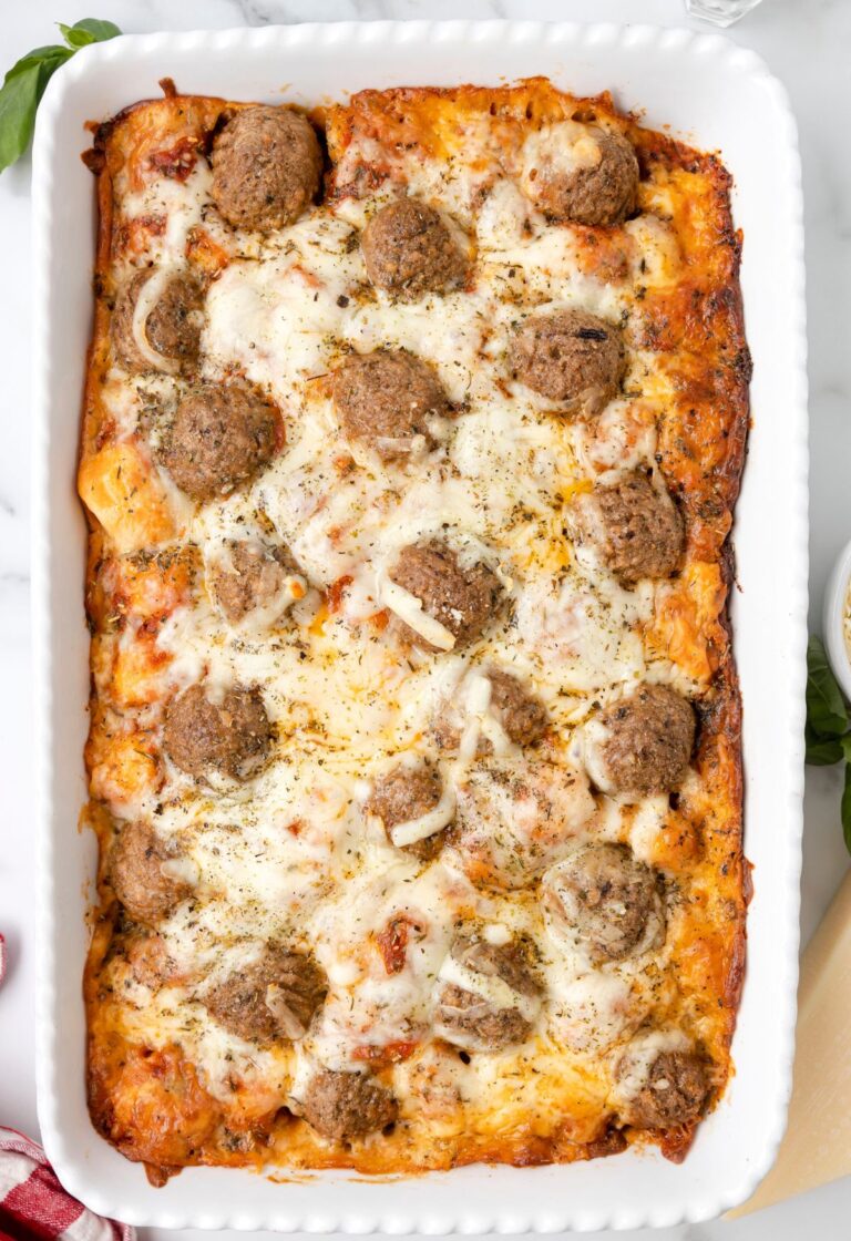 Easy Meatball Sub Casserole (Only 5 Ingredients)