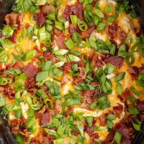 Easy Crockpot Crack Chicken (Cream Cheese + Bacon + Cheddar Cheese ...